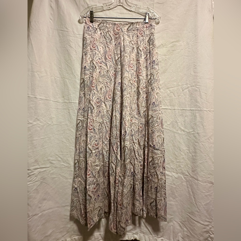 Mi Ami Women's Cream Paisley Trapeze Pants Size M